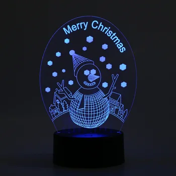 

2018 NEW YEAR Snow Man 3D Lamp Christmas Decoration For Home Multicolor LED Bulb Night Light Luminaria Battery KID TOY Quarto
