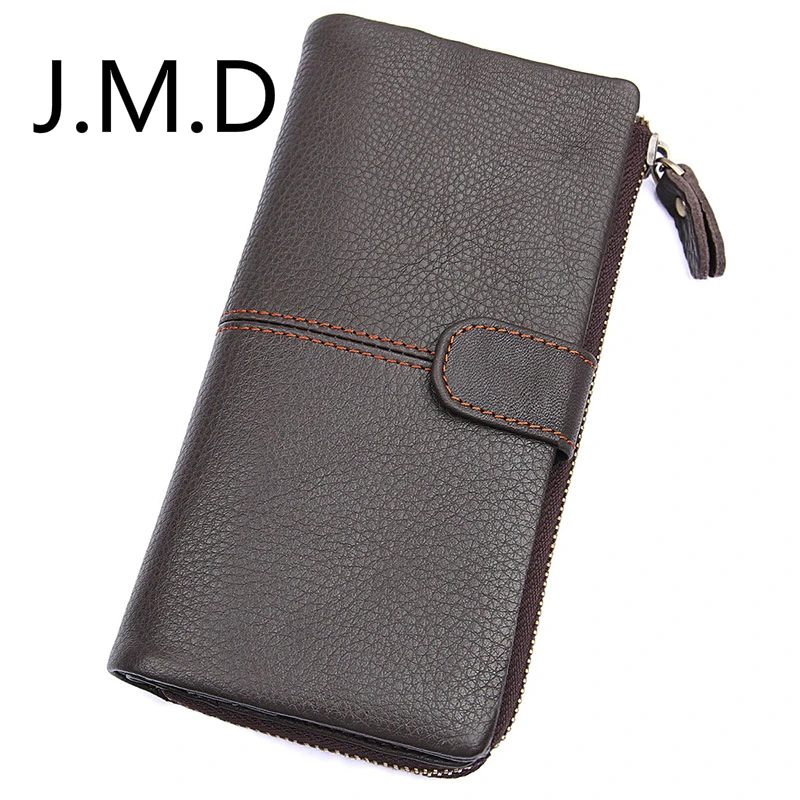 

Men's Wallet Genuine Leather Long Clutch Bag Fashion Coin Purse first Layer Leather Double Zipper Wallet 8159