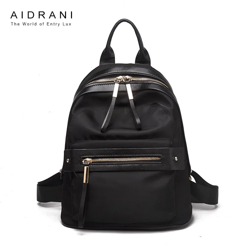 

2016 New backpack Oxford cloth with leather shoulder bag women wild casual cloth bags nylon bag tide famous brands Aidrani