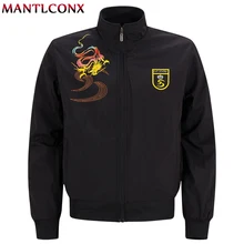 MANTLCONX 2019 Spring Autumn Hip Hop Jacket Men Pilot Bomber Jacket Men's Stand Collar Coats Male Clothing Dragon Jacket Men 5XL