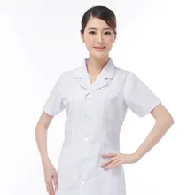 Женская и мужская белая Больничная Униформа с короткими рукавами для врача, верхняя одежда для медицинского обслуживания, лабораторное пальто для взрослых, костюм для медсестры