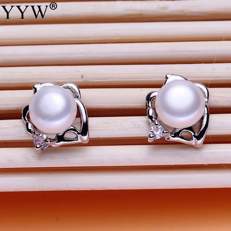 

Pearl Jewelry Pearl earring natural Pearl with 925 Sterling Silver earrings,gift for Women fashion earrings with gift box