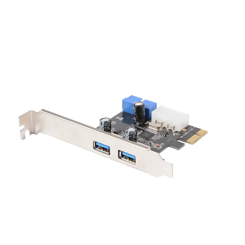 

3Pcs USB3.0 PCI-E Riser 2 port 19Pin PCI-E card 4pin IDE connector PCI-E zu USB3.0 erweiterungskarte Computer accessories
