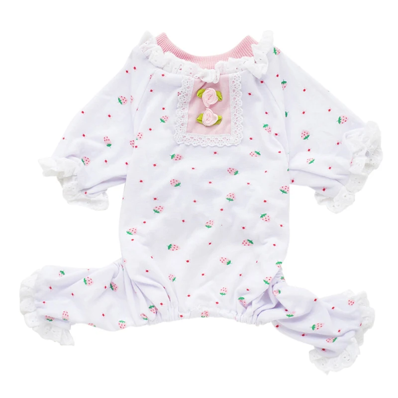 

Summer Casual Pet Dogs Clothes T-shirt Puppy Lace Floral Pajama