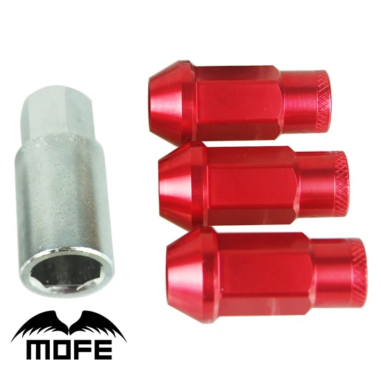 MOFE Racing 20pcs/set M12 x P1.5 50mm Racing Wheel Aluminum Colored Lug