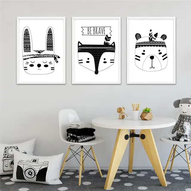 Online Nordic Poster Tribal Woodland Animal Wall Art Canvas Online Nordic Poster Tribal Woodland Animal Wall Art Canvas Painting Tiger Fox Nursery For Living Room Decoration Baby Kids Decor Aliexpress