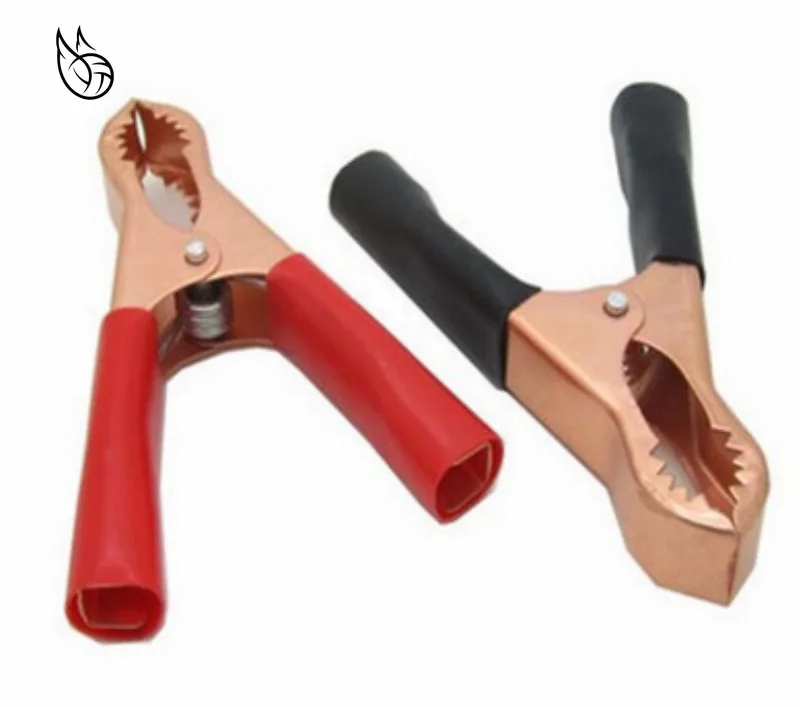 

IMC hot 4 pcs Copper Plated Insulated Car Battery Clips Alligator Clamps 50A 2Red+2Black