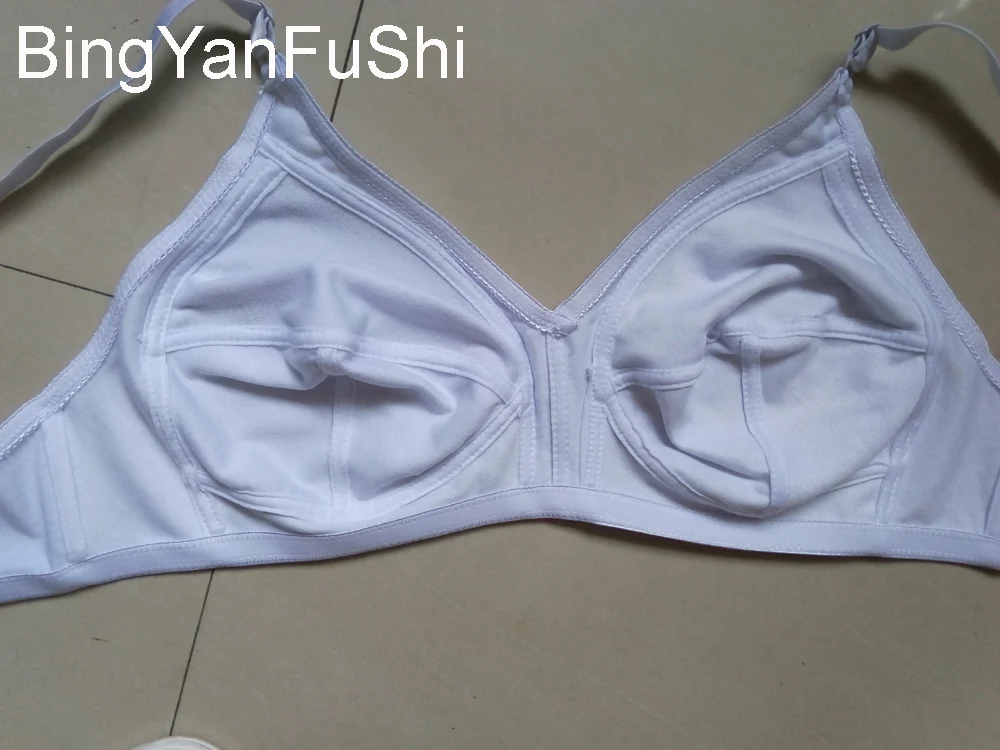 White cotton bra big bust 85 90 95 100 105 110 115 C D DD E F G cup bras for women comfortable seamless push up bra  C01 bra and underwear set