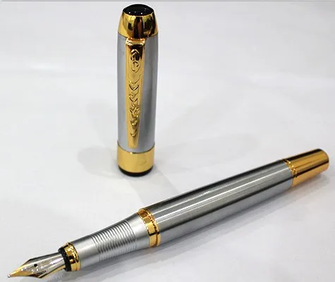 Топ продаж Серебряная перьевая ручка Jinhao 250 F Перо Серебряная отделка Съемный конвертер чернил - Цвет: D