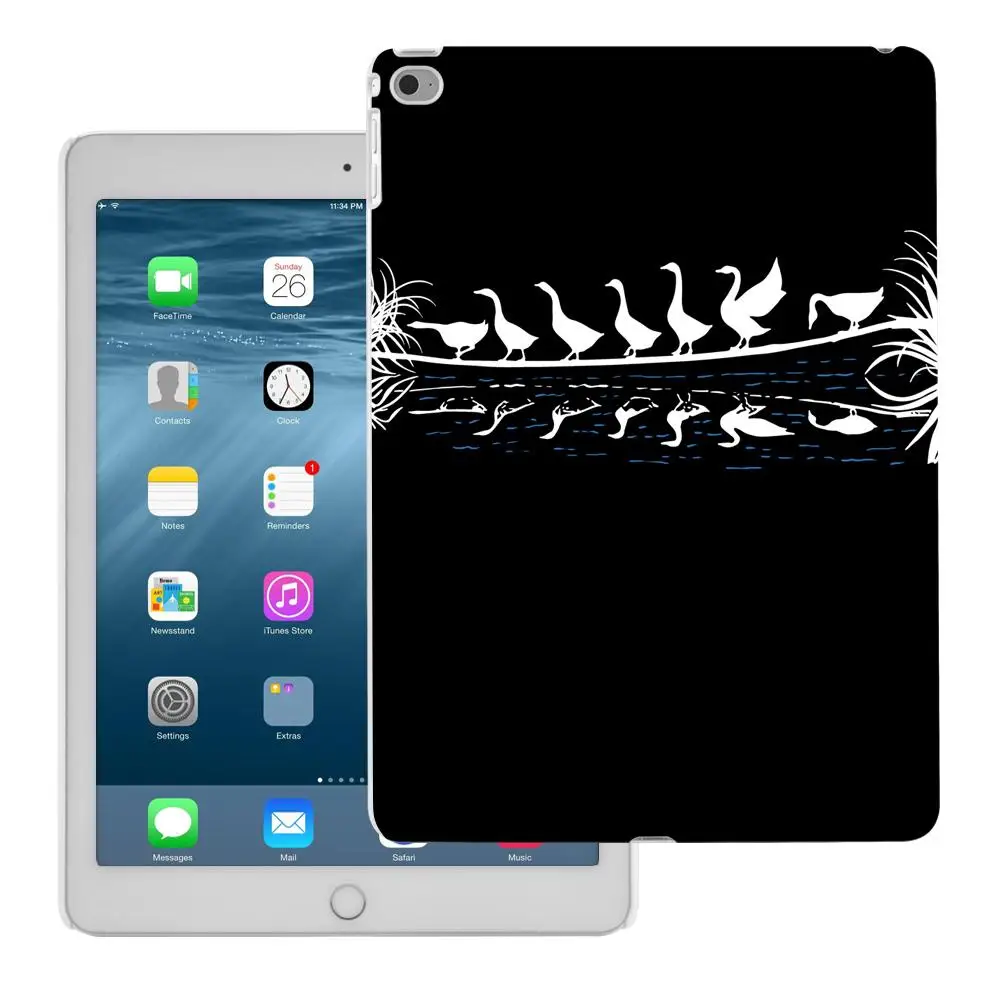 Новые Модные Симпатичные утки силуэт Tablet Защитный чехол задняя крышка для Apple iPad Air 2 Mini 2 4