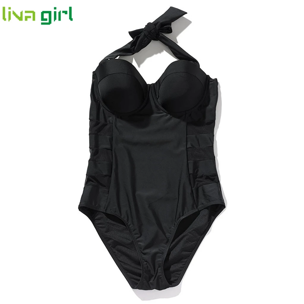 Liva girl, черный, плюс размер, цельный костюм,, пуш-ап, бразильский купальник, танкини, горячий комплект, монокини, купальный костюм, бикини, 09