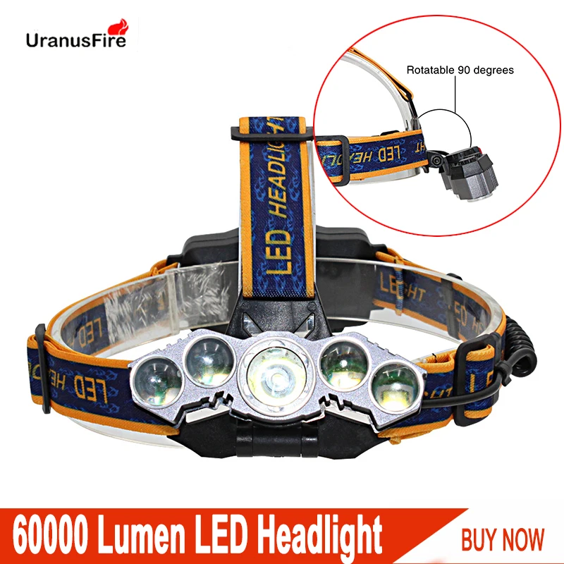 

Uranusfire 6000LM Rechargeable LED HeadLamp LED Bicycle Head Light Lamp Outdoor Camping Flashlight With USB Portable Lighting