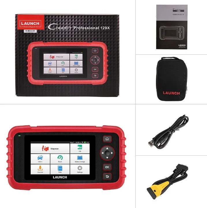 Launch X431 CRP129X OBD2 сканер ENG ABS SRS на диагностическом инструменте Oil SAS EPB TMPS сброс Creader 129X OBDII считыватель кодов