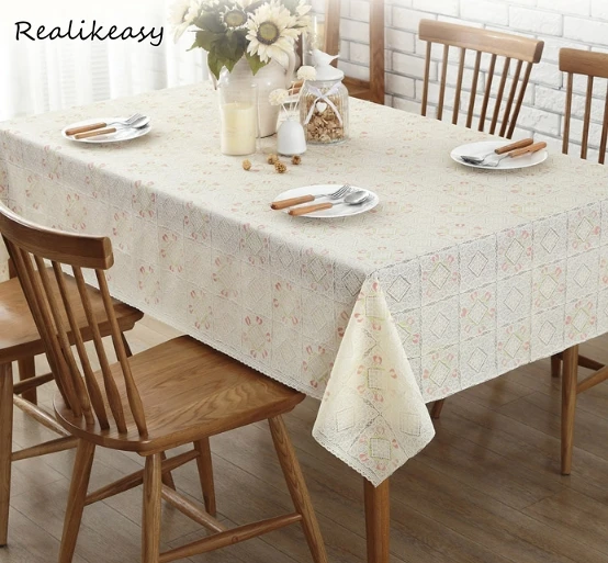 

Rectangular Restaurant Thick Tablecloth Eurpoe PVC Waterproof Oilcloth Multi Functional Table Cloth For Outdoor and Home LFB123