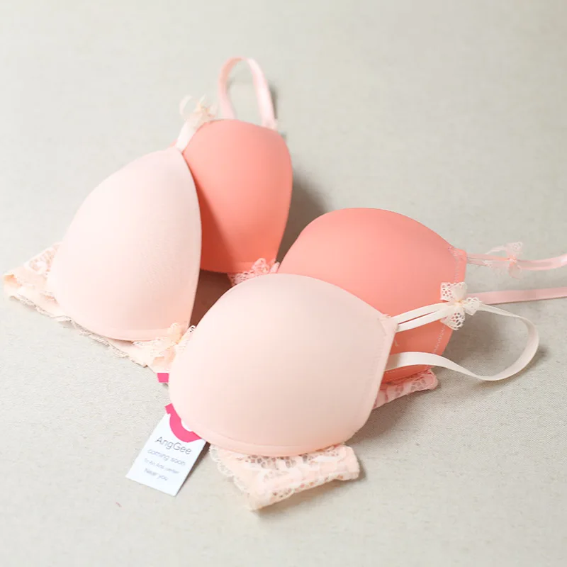 Sexy Mousse Winter Sexy Elegant Bra and Panties Set Women's Underwear push up Lingeries Seamless pink orange bra brief set