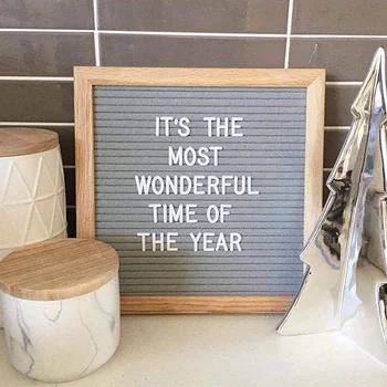 

Felt Letter Board Wooden Frame Changeable Symbols Numbers Characters Message Boards for Home Office P7Ding