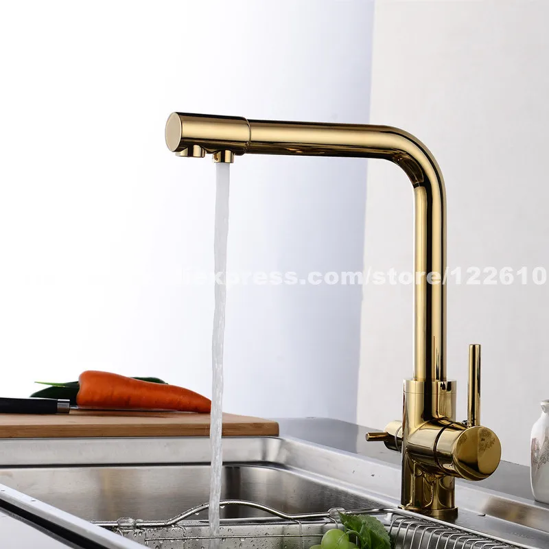 الذهبي اللون 3 طريقة المطبخ صنبور المياه النقية المطبخ صنبور 3 طريقة وظيفة المطبخ خلاط تصفية المياه خلاط صنبور filter mug tap water filter pricestap tool aliexpress