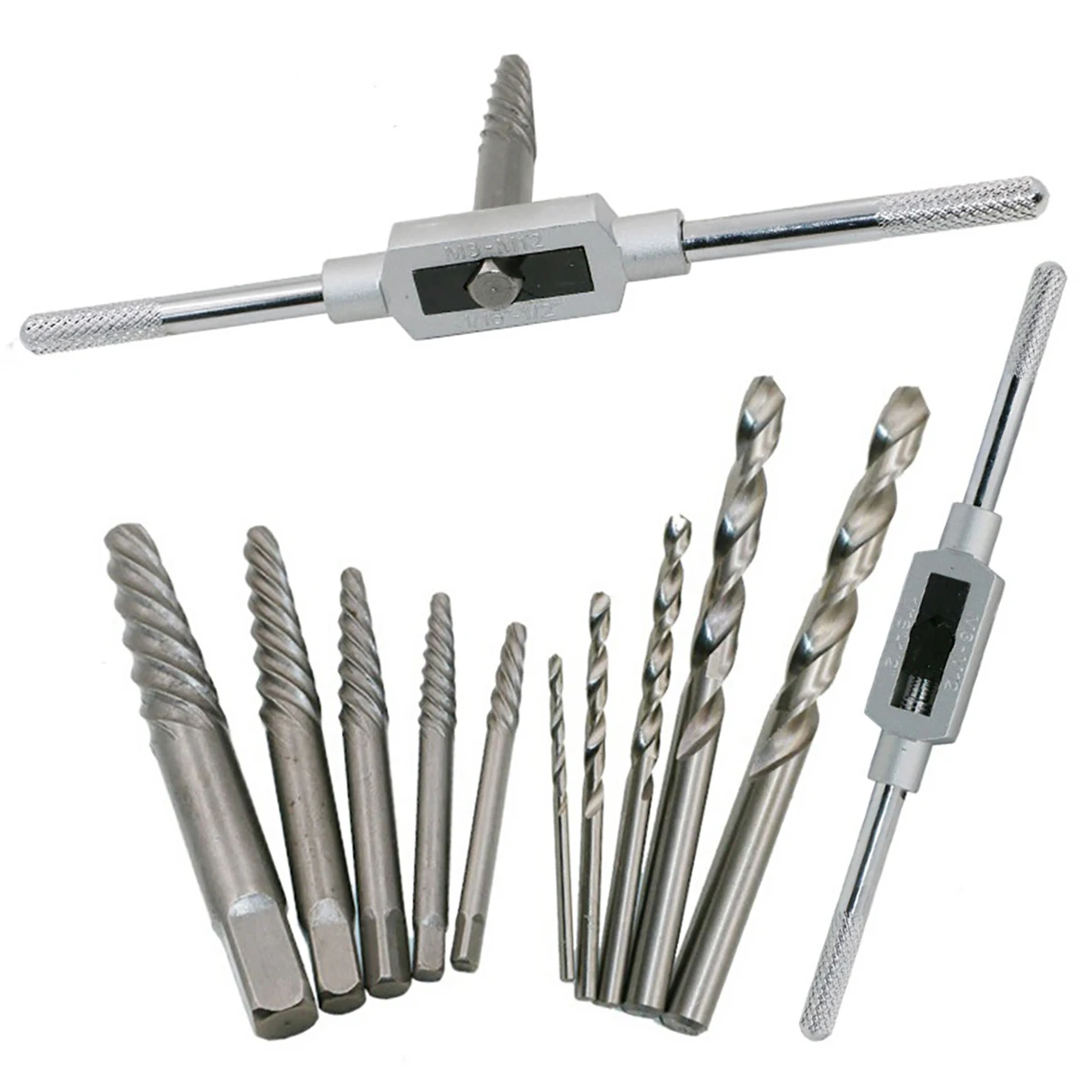 DWZ 11pc New Screw Extractor Drill Guide Removal Broken Bolts Fasteners Easy Out Set