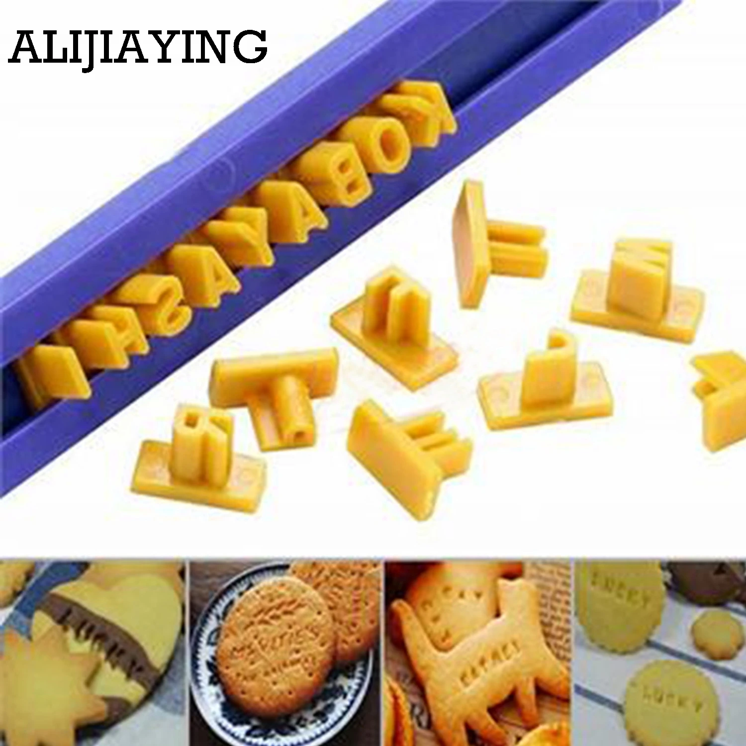 

A165 DIY Alphabet Plastic Cake Mould Letter Impress Biscuit Cookie Cutter Press Stamp Embosser Fondant Mold