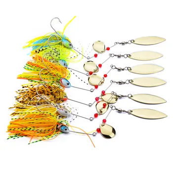 

1Pcs Metal Bait Wobblers Sinking Fishing Bait Spinner bait Colorado Black Big Bass Fish Mouth Blades Willow Flash Chartreuse