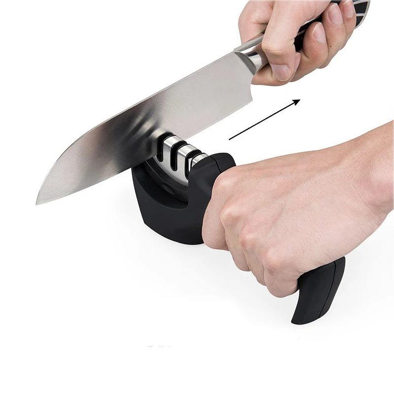 

Knife Sharpener 3 Stages Professional Kitchen Sharpening Stone Grinder Diamond Ceramic Sharpener Kitchen Tools