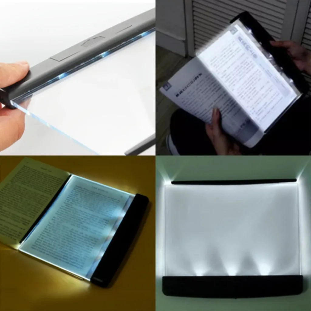 

LED Light Wedge Eyes Protect Panel Book Reading Lamp Paperback Night Vision YMP