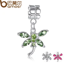High Quality 925 Silver Green CUBIC ZIRCONIA Butterfly Charm Pendant Fit Pandora Bracelet Necklace Original Jewelry PA5060