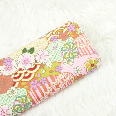 half yard thicken cotton fabric soft breeze flower print handmade DIY bag garment sewing material cotton B452 - Цвет: pink