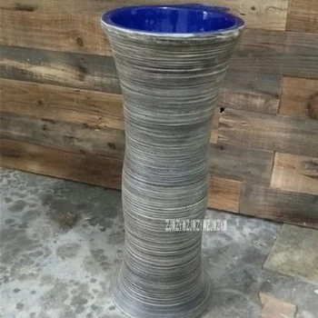 

Household Balcony Pedestal Wash Basin Vertical Creative Art Washbasin High-quality Bathroom Integral Floor Type Ceramic Basin
