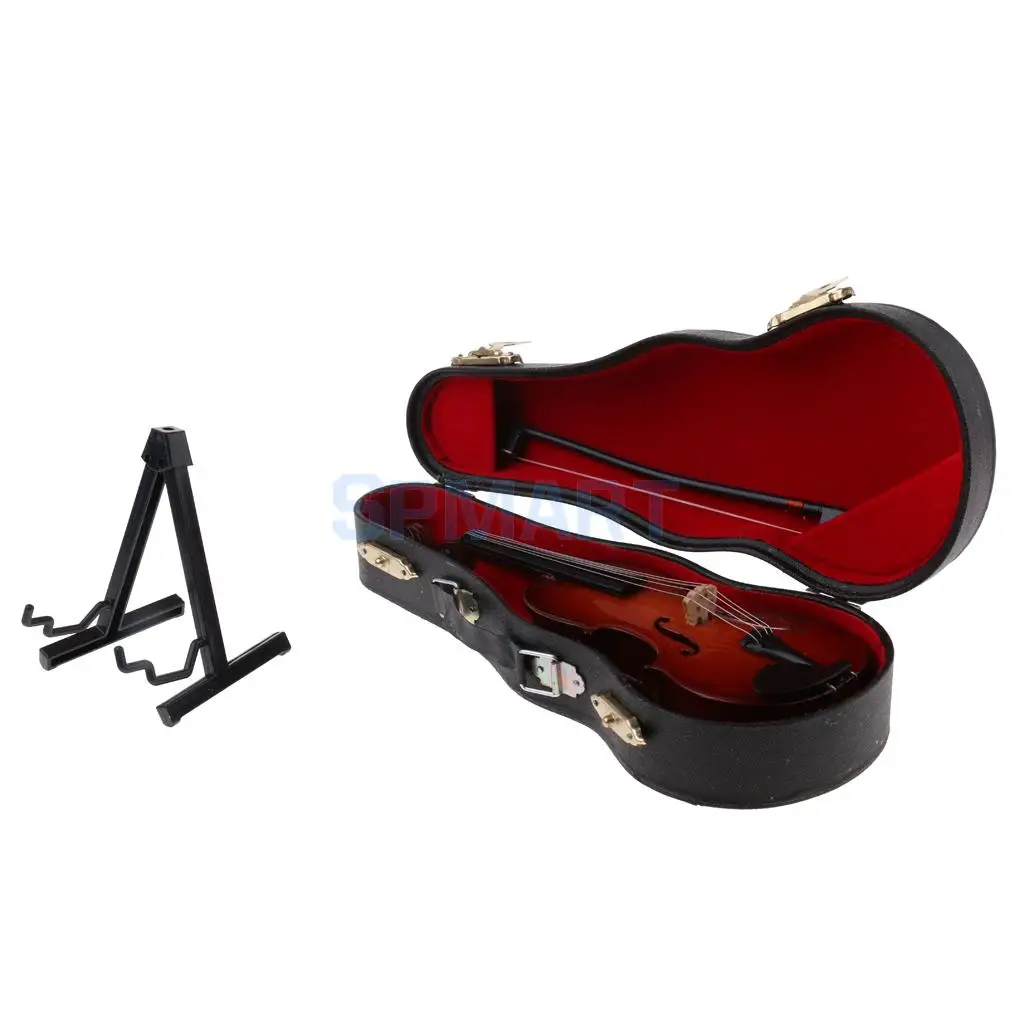 1//6 Scale Wooden Violin Musical Model for Action Figure Dollhouse Miniature