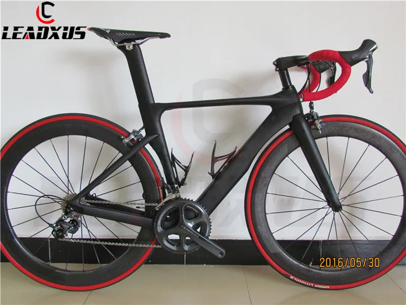 Discount Leadxus Gam180 Carbon Fiber Complete Bike Carbon Road Bicycle Frame+dimple Carbon Wheels+carbon Handlebar/saddle+r8000 Groupset 5