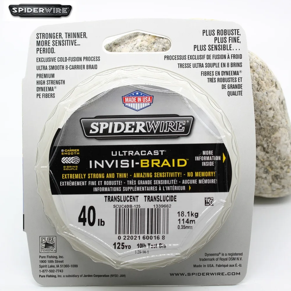

SPIDERWIRE Brand, The World's Strongest Fiber, 100y/114m Long 8 Strands Braid/Line for Freshwater & Saltwater; Free Shipping