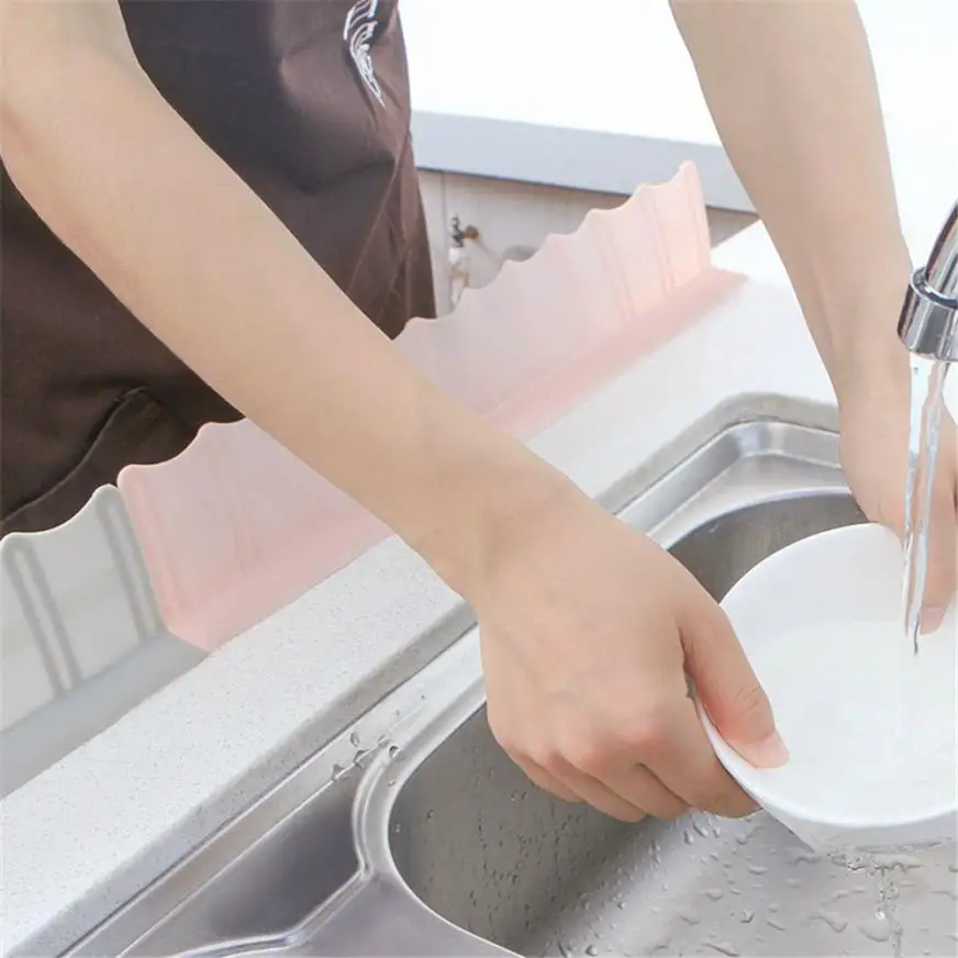

2018 Kitchen Bathroom Suction Cup Sink Flap Water Barrier Oil-proof Splashproof Baffle Repeatable 2qw0709