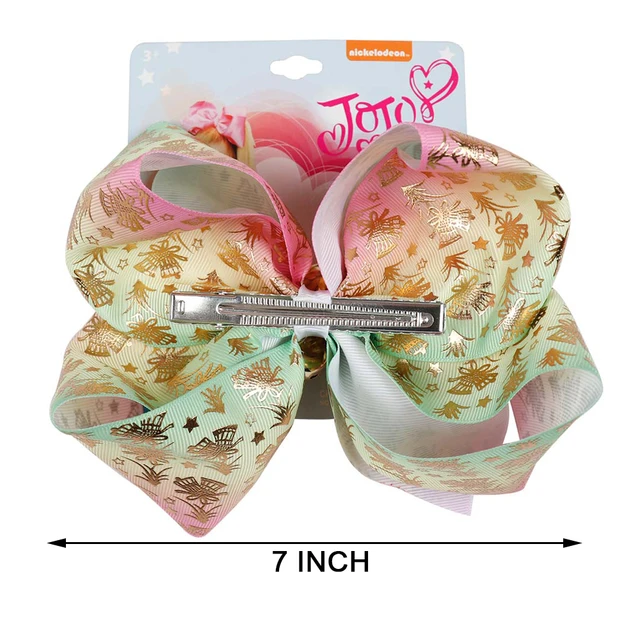 7” Pompom Christmas Hair Bows Printed Snow Gifts Large Hair Clips For Girls Santa Jo Jo Bows Winter Fashion Hair Accessories