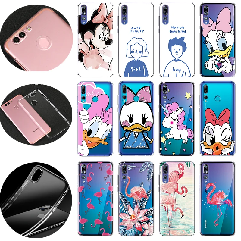 

Lovely Cartoon Couple Case For Huawei P20 P30 Pro Lite TPU Covers Unicorn Flamingos Coque For Huawei P Smart Z Plus 2019 Fundas