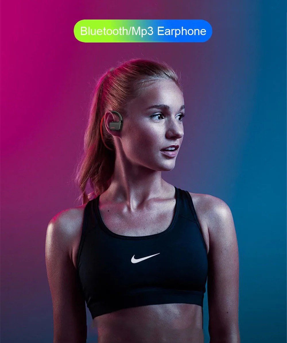 Askmeer 8GB Mp3 Music Player Headsets+Wireless Bluetooth Sport Earphone  Sweatproof Earbuds Headset with Microphone Handsfree Call (7)