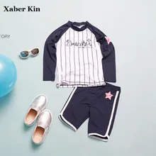 Купальные костюмы с длинными рукавами для мальчиков летний купальник для мальчиков детские костюмы для плавания купальник для серфинга для мальчиков G19-K481