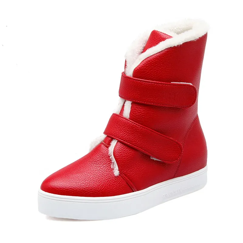 

Mid-Calf boots Snow Boots woman casual shoes Comfortable round toe Adhesive Flat with winter warm plush