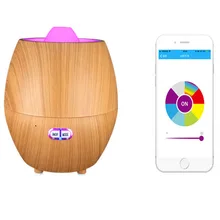 

Smart APP contro Bluetooth audio humidifier Wood grain ultrasonic essential oil diffuser 350ml for Study Yoga Spa Office Bedroom