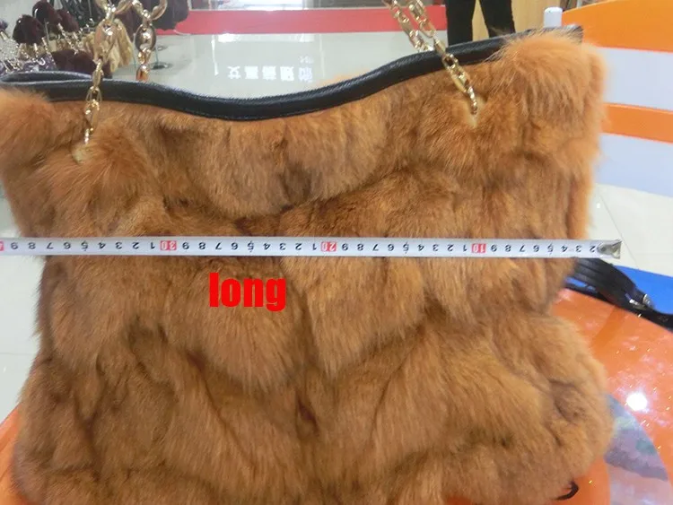 Multicolor real fox fur bag dyed fox head fur shoulder bag for girl (13)