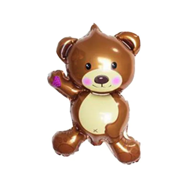 4 шт. мини воздушные шары из фольги Globos для маленьких мальчиков воздушные шары 1th детская коляска мяч для девочки на день рождения надувные вечерние детские украшения - Цвет: brown bear