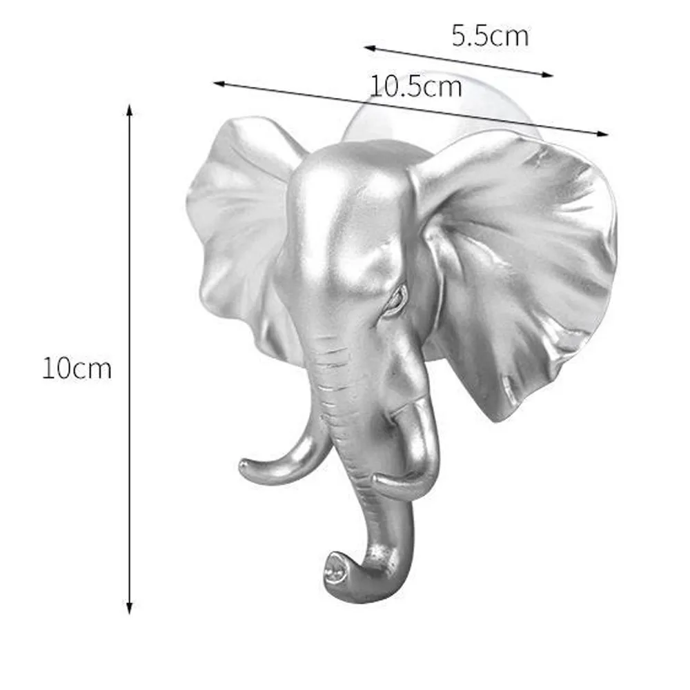 Настенная вешалка с головой слона, дверная самоклеющаяся присоска, настенный крючок, вешалка для ключей, липкий держатель для кухни, крючок полотенца для ванной