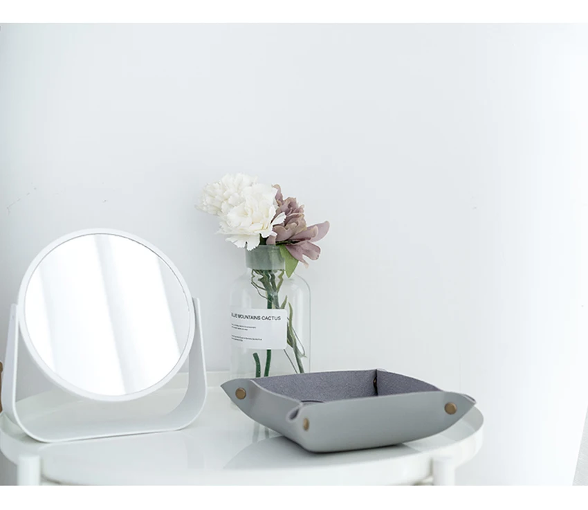 Кожаная Квадратная тарелка для хранения в скандинавском стиле, элегантные роскошные ювелирные изделия, поднос для хранения мелочей, органайзер, Декор