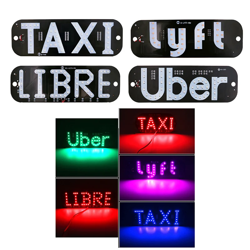 

1x Cigarette Lighter Taxi Uber Panel Lyft Sign 12V Led Car Charger Windscreen Cab indicator Inside Signal Light Windshield Lamp