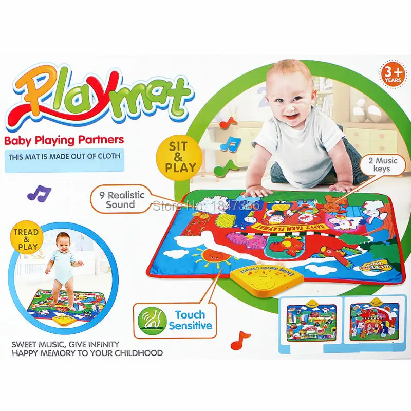 2 стиля животных игровой коврик для новорожденных Детские музыкальные Playmat игру ковров ребенка ползать мат Развивающие игрушки для детей