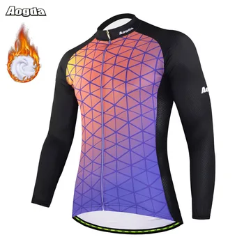 

Aogda 2019 Cycling Jersey Winter Long Bike Bicycle Thermal Fleece Ropa Roupa De Ciclismo Invierno Hombre Mtb Clothing