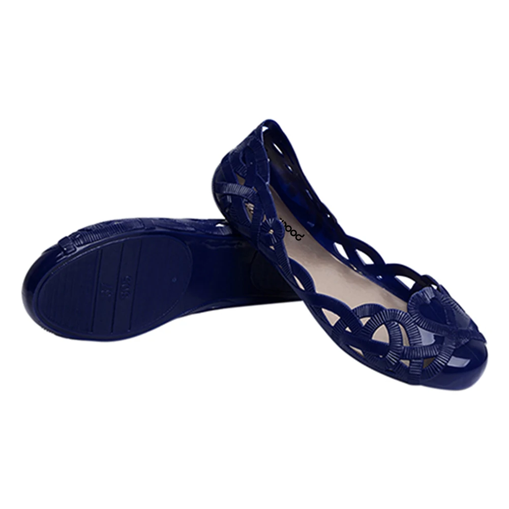 

Women's Summer Hollow Pattern Sandals Casual Beach Flat Nurse Jelly Shoes