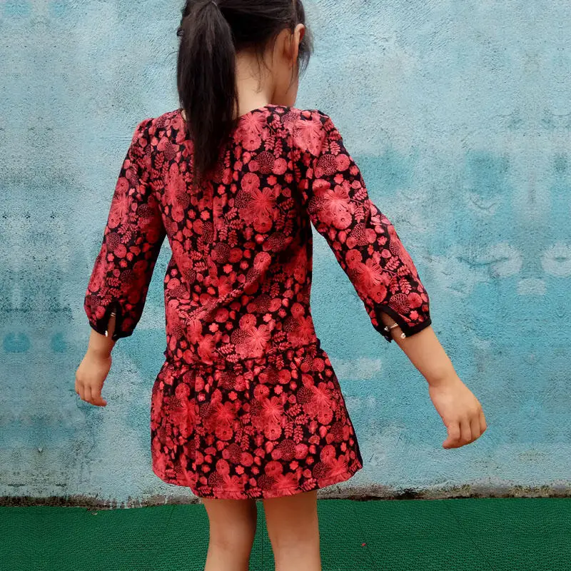 

girls long sleeve dress winter kids dress cotton children's Christmas Dress girls winter dresses long sleeve
