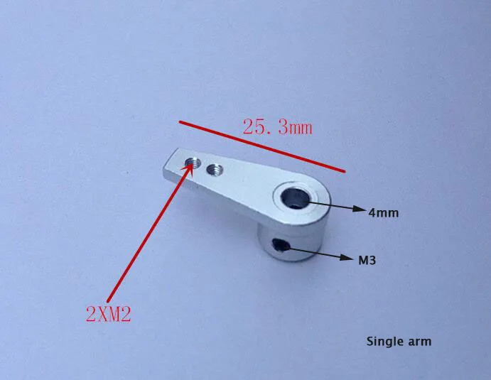 RC лодка алюминиевый сплав 4 мм сервопривод Руль вал рулевой рычаг запасные части для бесщеточной электрической лодки эко моно 1 - Цвет: single arm