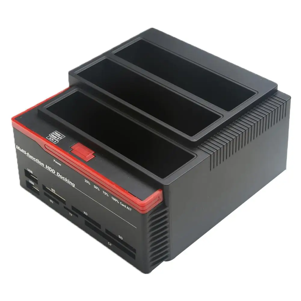 

US Plug EU Plug UK Plug AU Plug 3 slot 2.5/3.5" SATA Hard Drive Docking Hub Station Card Reader HDD Enclosure Base Box 6TB
